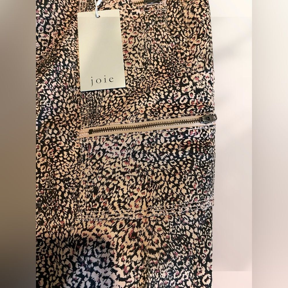 Free People | Joie Park skinny cargo jeans black & pink animal print NWT size 27 - Picture 8 of 11